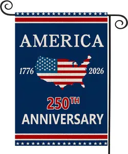 250 Anniversary Usa Garden Flags for Outside, 250 Anniversary USA Flag with Map Design, 1776-2026 Patriotic 4th of July Decorations Yard Sign Double-Sided Waterproof Flag 12x18 Inch 250 Year American Flag