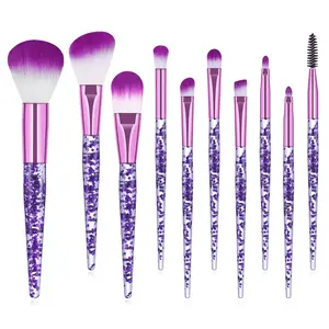 Professional Makeup Diamond Crystal Brush Set Acrylic Handle Foundation Blush Brush Powder Mixed Eye Shadow Tool Kit Makeup Tool