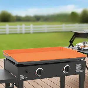 TRZZ 22IN 28IN 36IN Food-Grade Silicone Griddle Cover Mat for Blackstone Grills Heat-Resistant Anti-Slip Easy Clean Durable Outdoor Cooking Utensils with Free Baking Mat - Kitchen Barbecue Accessories Kitchenware Home Wooden