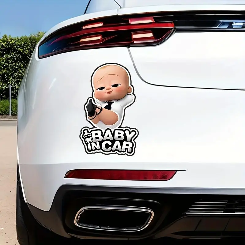 Cute Cartoon "Baby in Car" Letter Pattern Car Sticker, Universal Car Sticker, Waterproof Vinyl Decal, Durable Sticker for Car, Truck & Laptop