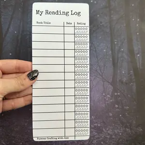 Reading log single sided cardstock bookmark