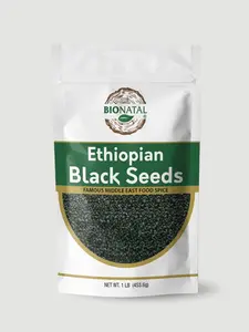 BioNatal Ethiopian Black Seeds 1 lb | Whole Nigella Sativa (Black Cumin) Spice | 99% Sortex Cleaned + Manual Lab Cleaned | Non-GMO Culinary Seeds for Baking, Bread, Rice, Soups, Tea & Spice Blends | Authentic Middle Eastern & North African Flavor