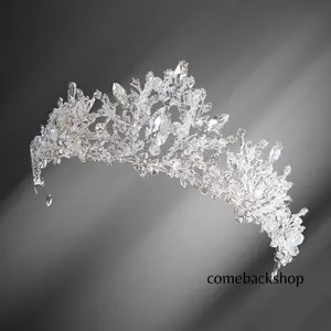 Silver Crown for Women Baroque Queen Crown and Tiara for Women Crystal Headband Mermaid Crown Princess Tiaras Hair Accessories for Bride Party Bridesmaids Halloween Costume Cos-play Gift