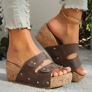 Women's Trendy Summer Wedge Platform Mules - Comfortable, Breathable Slip-On Sandals for Women, Lightweight Footwear for Beach & Outdoor Walking Everyday Casual Fashion, Sandals Women, Platform Sandals