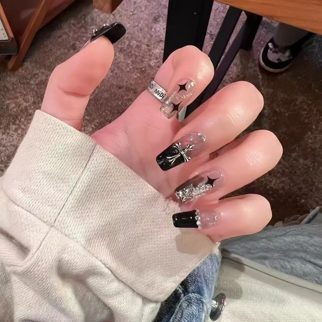 Beautiful and stylish dark-themed nails