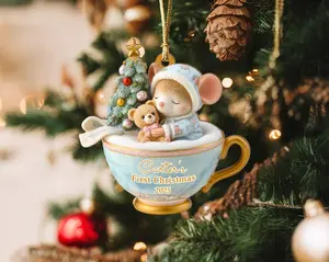 Personalized Baby's 1st Christmas Ornament, Newborn Ornament, Baby's First Christmas Gift, New Baby Ornament, Baby Shower Gift, Xmas Decor
