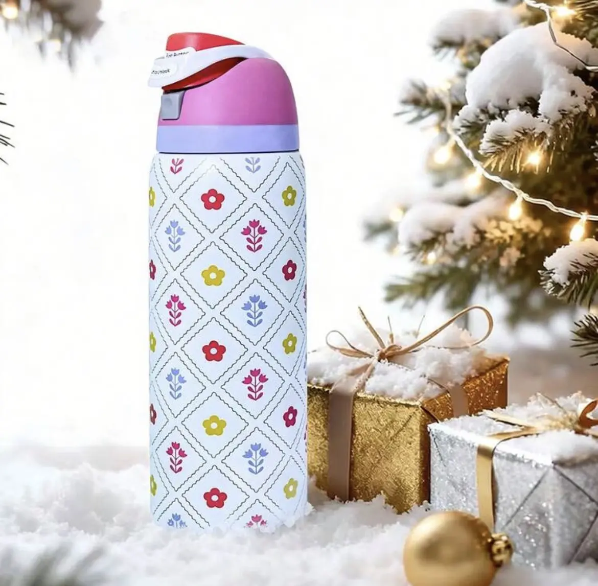OW 24oz Winter Limited Stainless Steel Insulated Water Bottle Hand Washing Recommended For The Bottle Body, Ensuring Convenient And Hassle-Free Daily Maintenance. It Features 24-Hour Long-Lasting Hot And Cold Retention. Drinkware Flasks Lid Portable Mug,