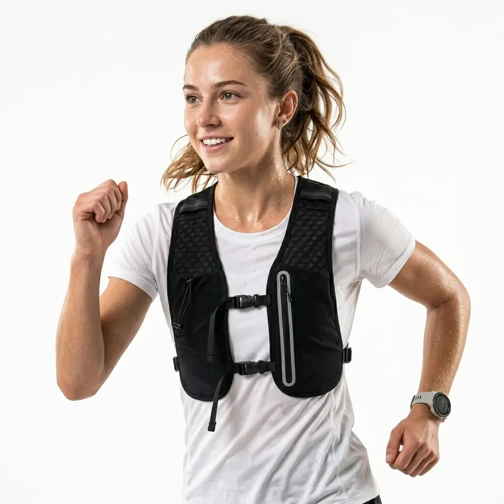 Outdoor Sports Vest for Adults - High-Visibility Cycling Gear with Multi-Pocket Utility Chest Pack, Front Pouch, Featherlight Honeycomb Mesh Breathability, Adjustable Fit for Trail Hiking, Day-to-Night Safety Reflective Design for Outdoor Enthusiasts