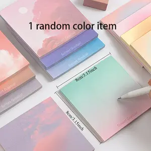 Gradient Color Sticky Notes Set of 50, Fog to Clouds, Ideal for Notebooks and Journals, Office and School Decor Art