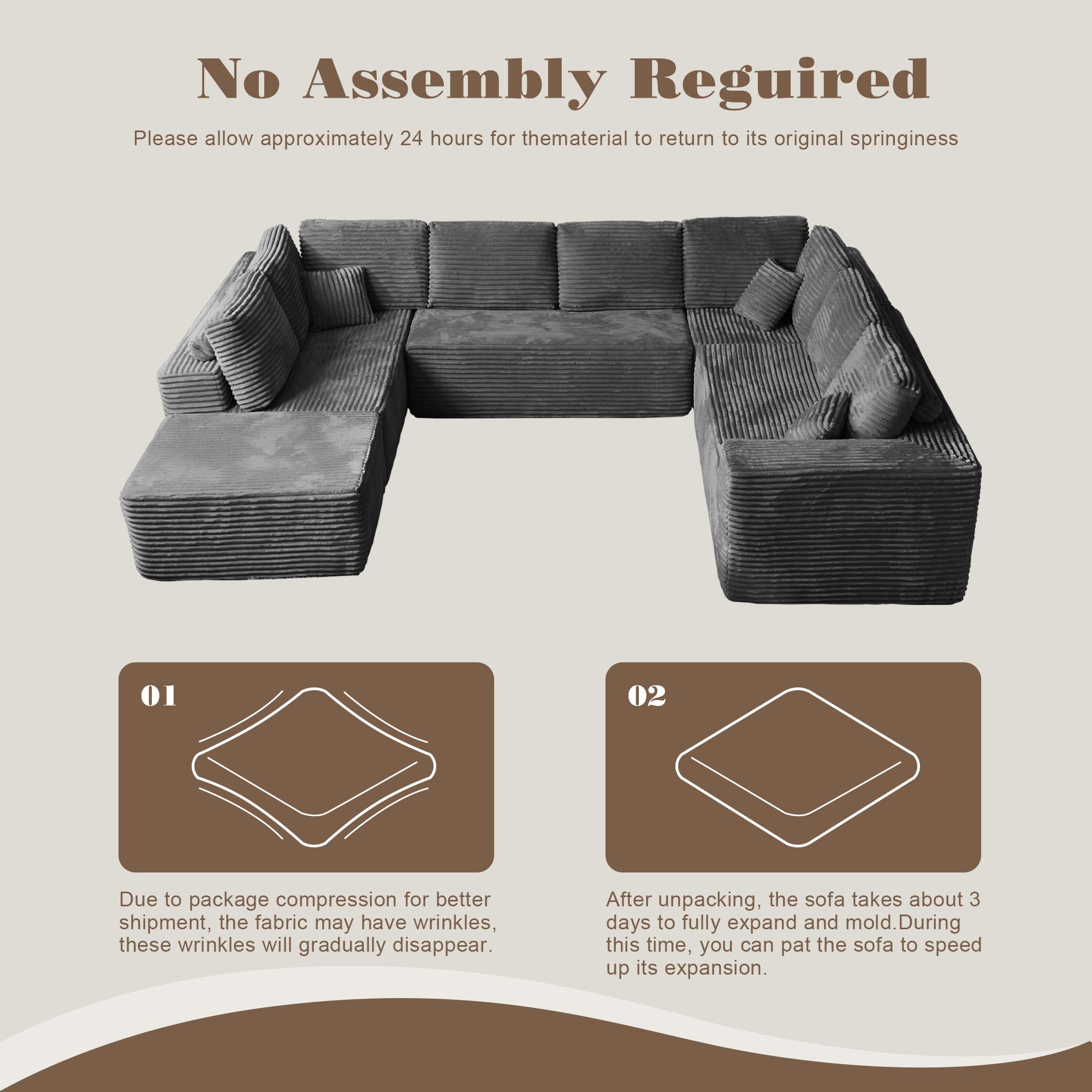 XIZZI 135" Cloud Sectional Couch with L-Shape Chaise,Modern Modular Sofa with Deep Seat, Upholstered Couches for Living Room Bedroom,No Assembly Required XIZZI 135" Cloud Sectional Couch with L-Shape Chaise,Modern Modular Sofa with Deep Seat, Upholstered Couches for Living Room Bedroom,No Assembly Required