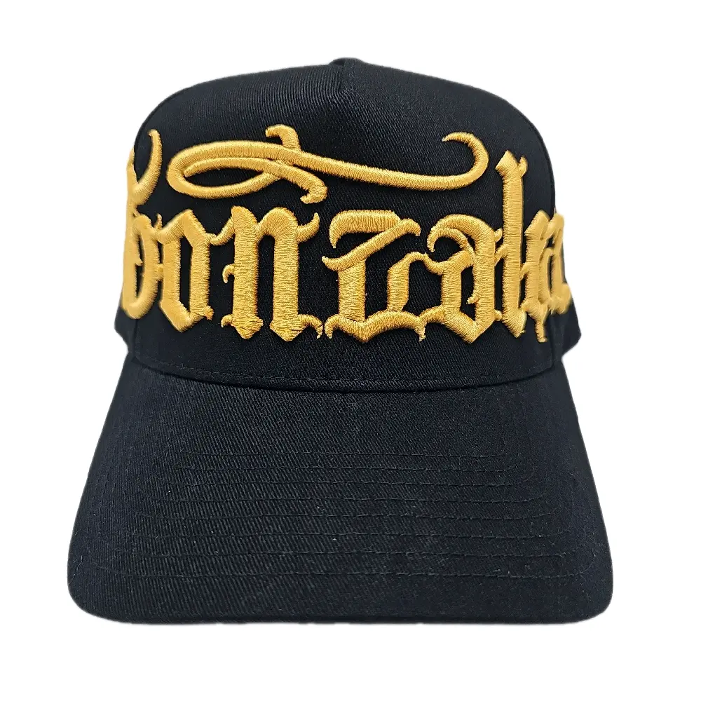 "Gonzalez" Old English Font.  Snapback Yupoong, Richardson 112. Customizable colors available