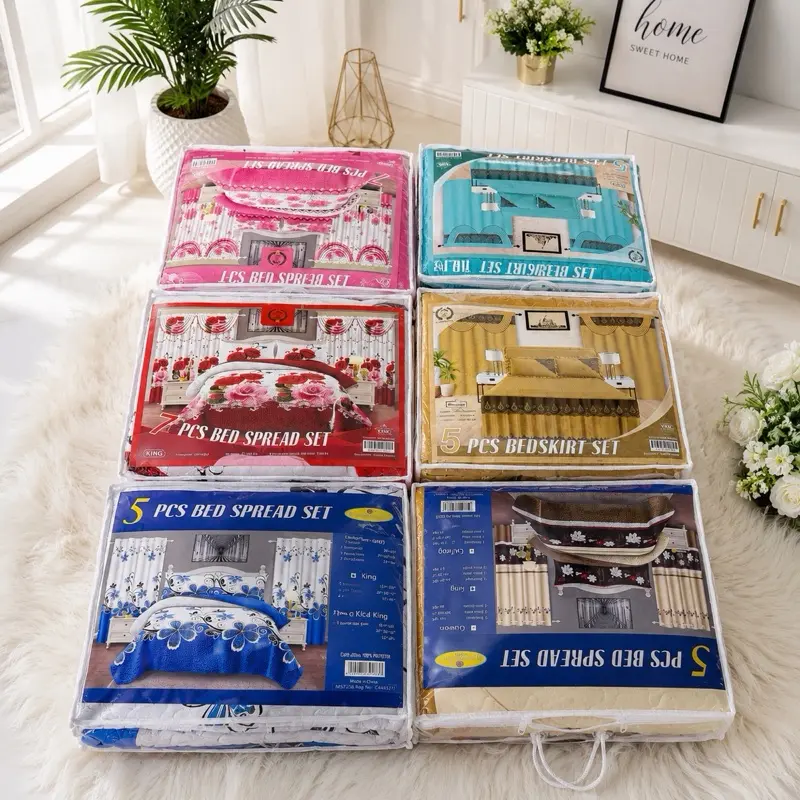 6 different pieces of bedspread  different color