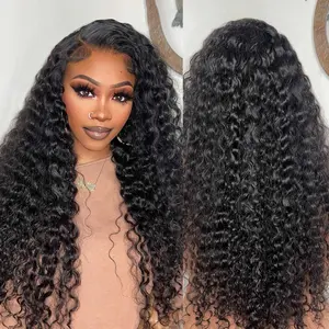 OQ HAIR 220% Density 13x6 Deep Wave Glueless Wig Human Hair Deep Part Curly Lace Front Wigs Pre Plucked With Baby Hair