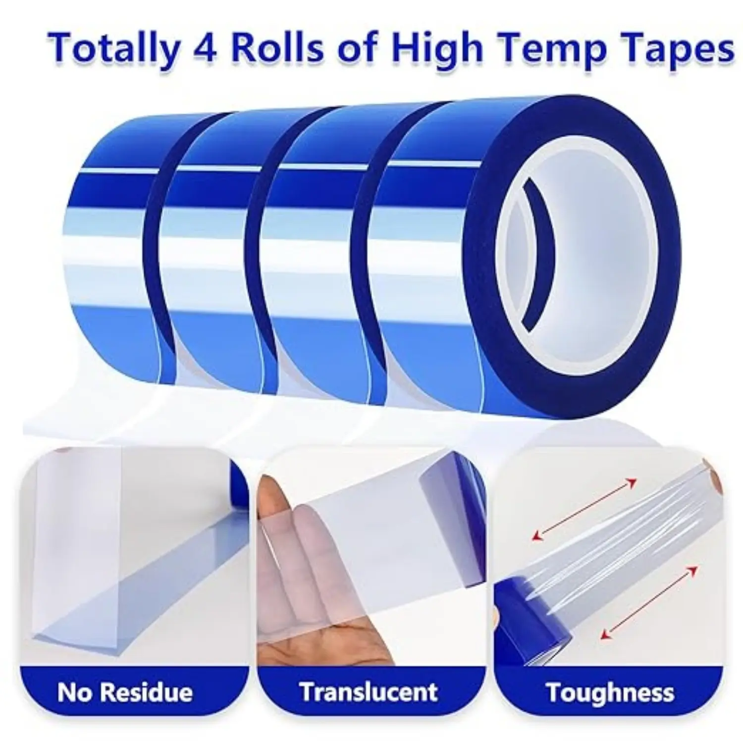 [Heat Transfer Tape] 4 Rolls 20mm x16m(52FT) Blue Heat Tape, High Temperature Heat Resistant Tape, Heat Transfer Tape For Sublimation Printing Vinyl - Home Improvement.