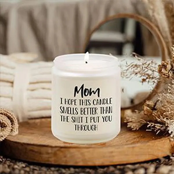 Lavender Scented Aromatherapy Glass Candle - Smokeless Durable Soy Wax Mixture, 48h Burn Time, Casual Household Relaxation Box, Home Decor Freshener, Ideal Gift for Moms (Children's Day), Mother's Day