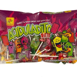 Aciduladito Lollipops 50 Pieces - Sweet Sour Chewy Pop With Chili - Snack Candy mexican snacks bags outdoorfun
