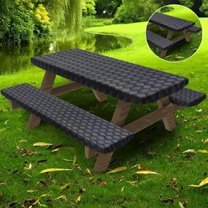 3pcs Outdoor Table Cover Set Home Tablecloth Crafted From Polyester Ideal for Patio Living Park Picnics Enhance Your Barbecue Experience Perfect for Gardens Picnics BBQs Parks and More Multi Use Versatility