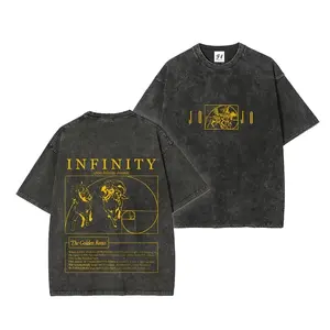 ohnny Joestar jojo sbr Steel ball run golden ratio Golden Spin -- Short Sleeve Cotton Unisex Retro Wash Tee