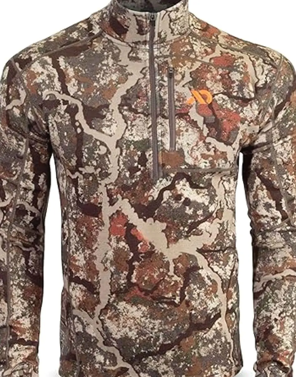 Men's Furnace Quarter Zip - Merino Camo Hunting Long Sleeve, Insulated Midlayer, Hunting Gear For Men