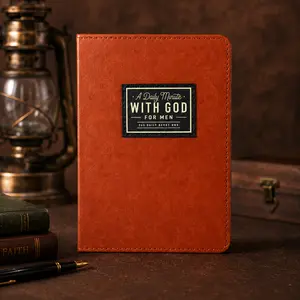 Father's Day Gift A Daily Minute with God for Men , 365 Devotions in Brown Faux Leather  Faith & Encouragement Journal  Portable 365-Day Reflection Book | Perfect Gift for Valentine’s Day, Birthdays | Men's Christian Self-Improvement & Devotional Notebook