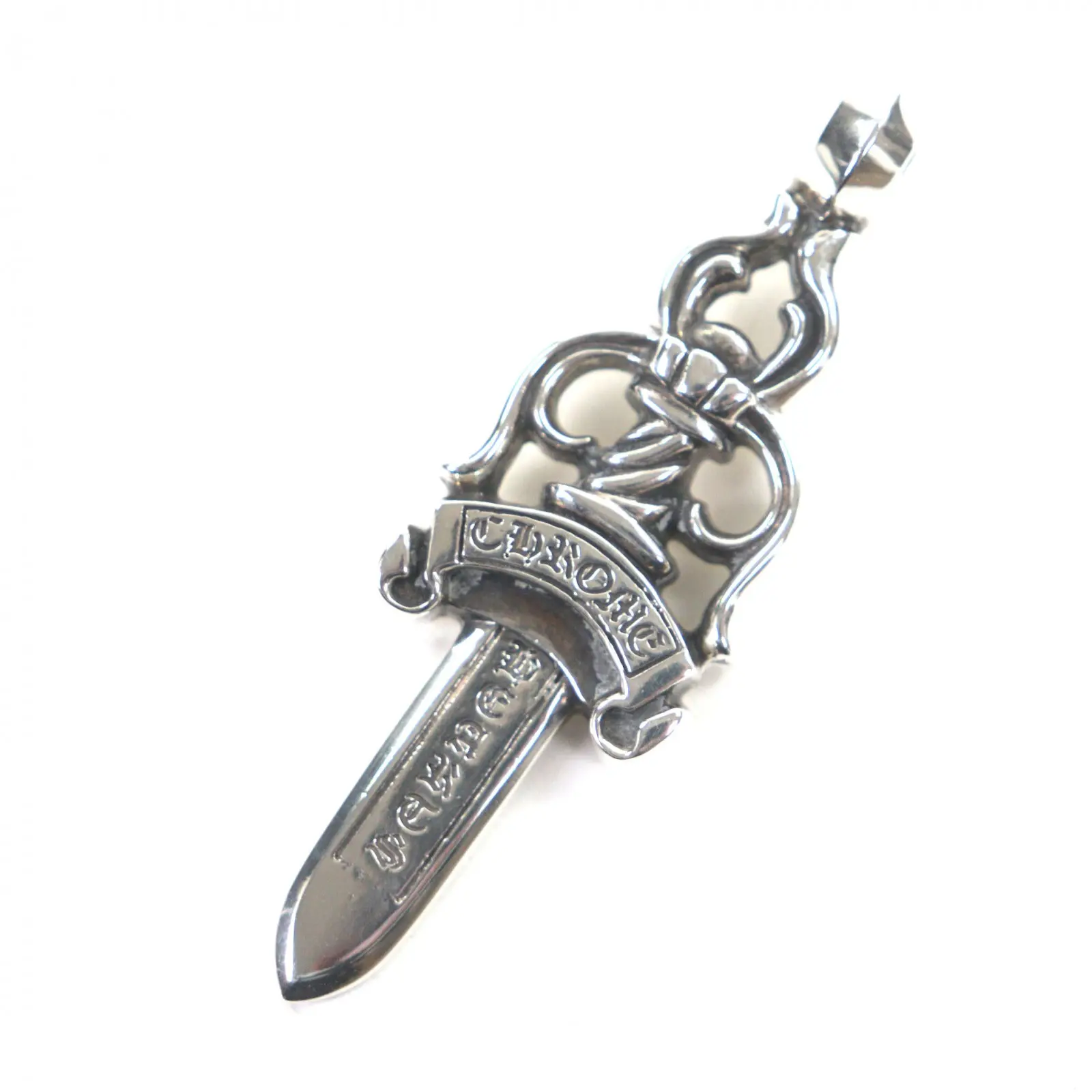 Pre-owned Chrome Hearts Sterling Silver 925 (Ag925) Small Leather Goods Dagger 925 Pendant