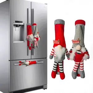 Festive Christmas Gnome Refrigerator Door Handle CoversKitchen Appliance Decor for Fridge, Microwave & Dishwasher-Perfect Holiday Party Favors Christmas gift