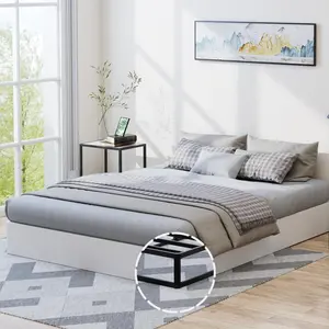 Box Spring - Reinforced Heavy Duty Metal Bed Frame, Low Profile Mattress Base, Sturdy and Durable, Easy to Install, Noiseless, Comes with Clean Cloth Cover, 5", 7", 9" Modern Apartment Bed Furniture