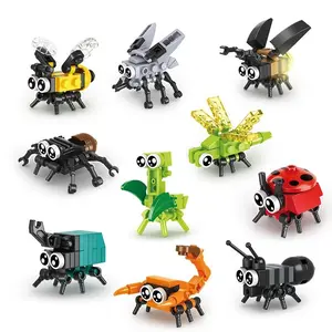 10-Piece Insect Building Block Set, Animal Models, Small Particle Blocks, Creative Building Blocks, Building Sets, Perfect Gift for Christmas Halloween Thanksgiving