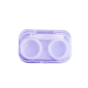 Eye Contact lenses case tweezer colored purple yellow travel