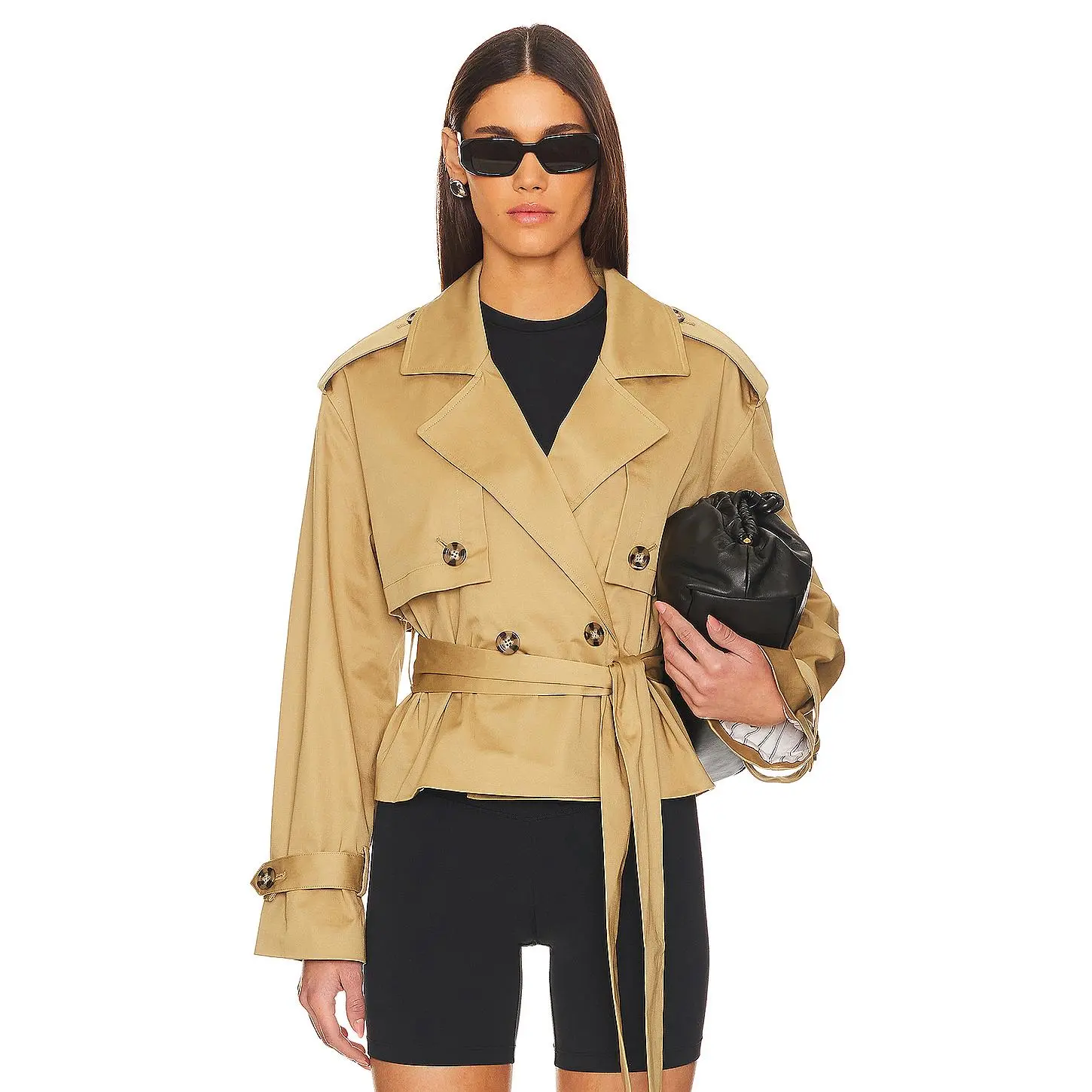 Favorite Daughter The Cropped Charles Trench Coat in Sand