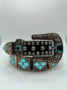 Rhinestone belt- blue