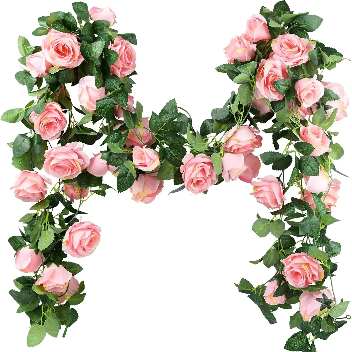2pcs Rose Vine 2.2m Artificial Roses Flower Garlands, Decorative Flowers, Floral Decoration, Wedding Baby Shower Birthday Party Garden Decorations