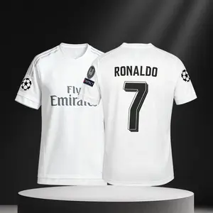 15 16/Home Kit/White/Soccer Jersey/7# Cristiano Ronaldo/Fans Version/Long Sleeve