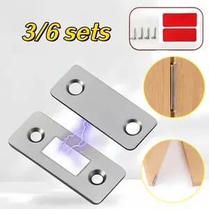 3/6 sets of invisible magnetic cabinet door closers Magnetic Lock, used for drawers, wardrobe sliding doors, cabinets, refrigerators