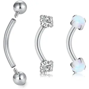 Rook Piercing Jewelry Rook Jewelry Rook Earrings Steel Silver Gold Eyebrow Piercing Jewelry Internally Threaded Eyebrow Rings 16g Vertical Labret Lip Jewelry 8mm 10mm