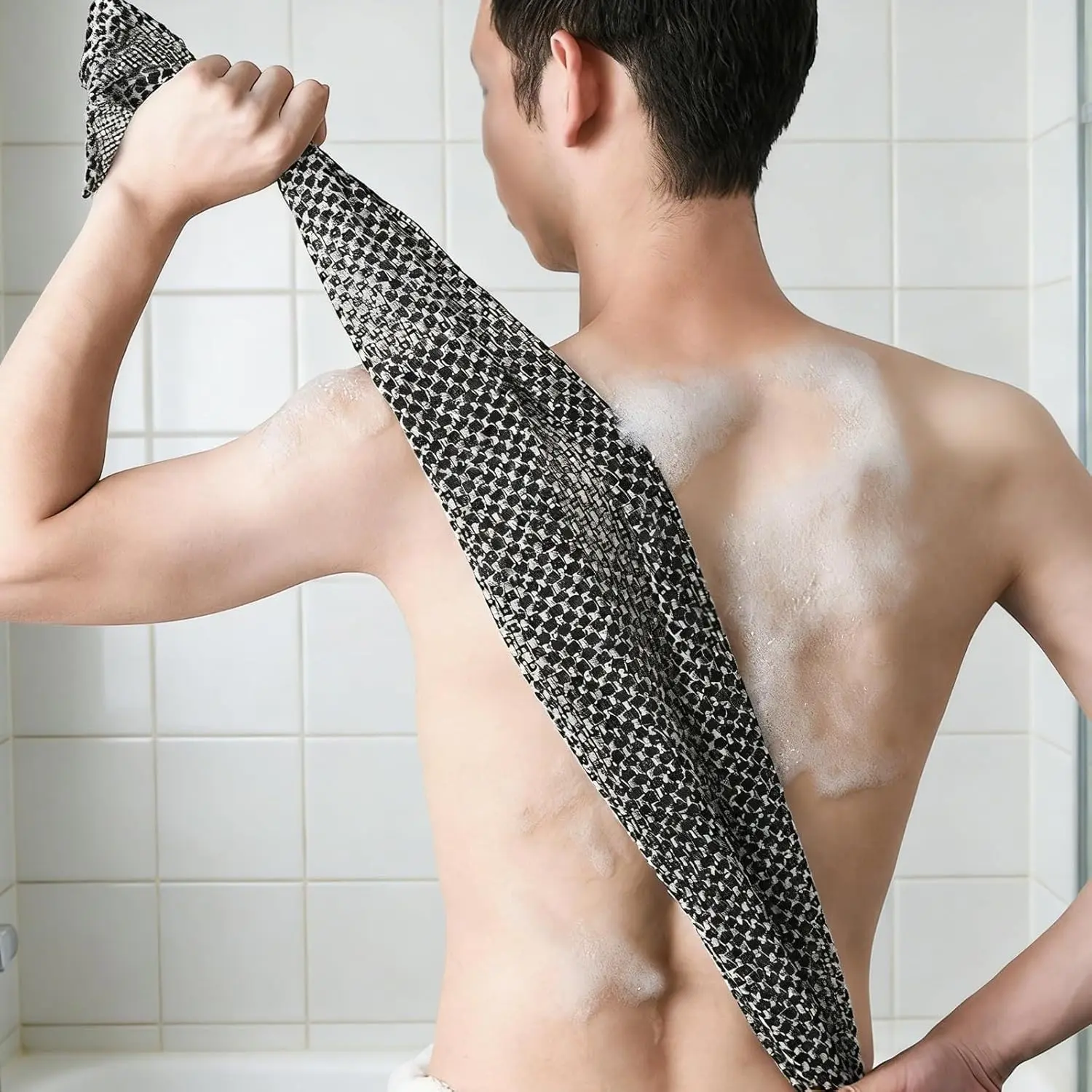 Japanese Exfoliating Bath Towel, Body Back Scrubber, Exfoliating Shower Sponge, Daily Care Towel for Men and Women, Bathroom Accessories, Exfoliating Tool, Exfoliating Bath Washcloth