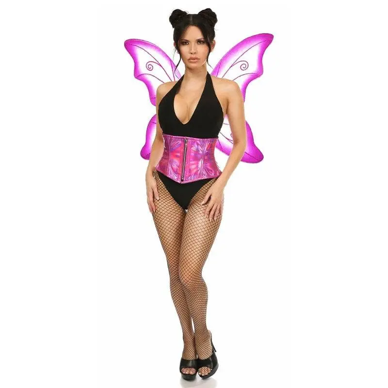 Sexy Deluxe 2 Piece Fuchsia Pixie Fairy Corset Halloween Costume