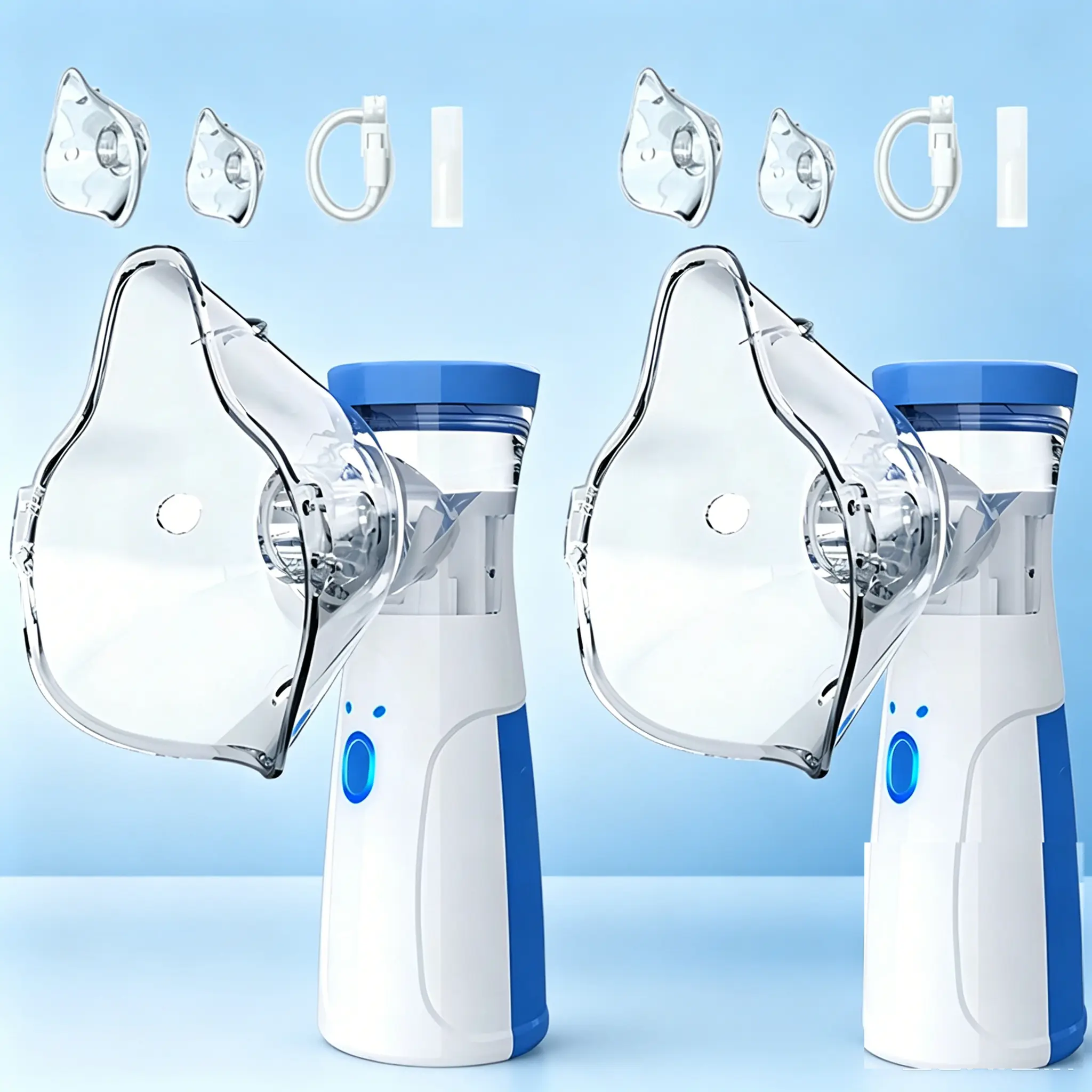2PCS Portable Smart Humidifier with Auto-Cleaning & Dual Modes,  Handheld Humidifier for Respiratory Care at Home/Travel, Adult & Kid-Friendly Design (No Include Battery)