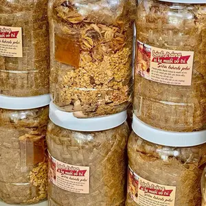 Rice Paper Snack with Shrimp Salt 10.5 oz-Bánh Tráng Vô Tri Hành Phi 300g/hủ - Vietnamese Food Product