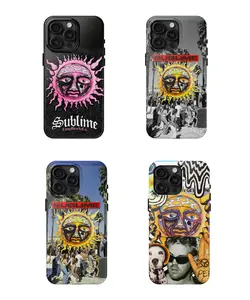 4 Styles Sublime iPhone Case, Sun Logo Art Edition, Fits iPhone 11–16, SE, X, Samsung Galaxy S21–S25, Gift for men and women