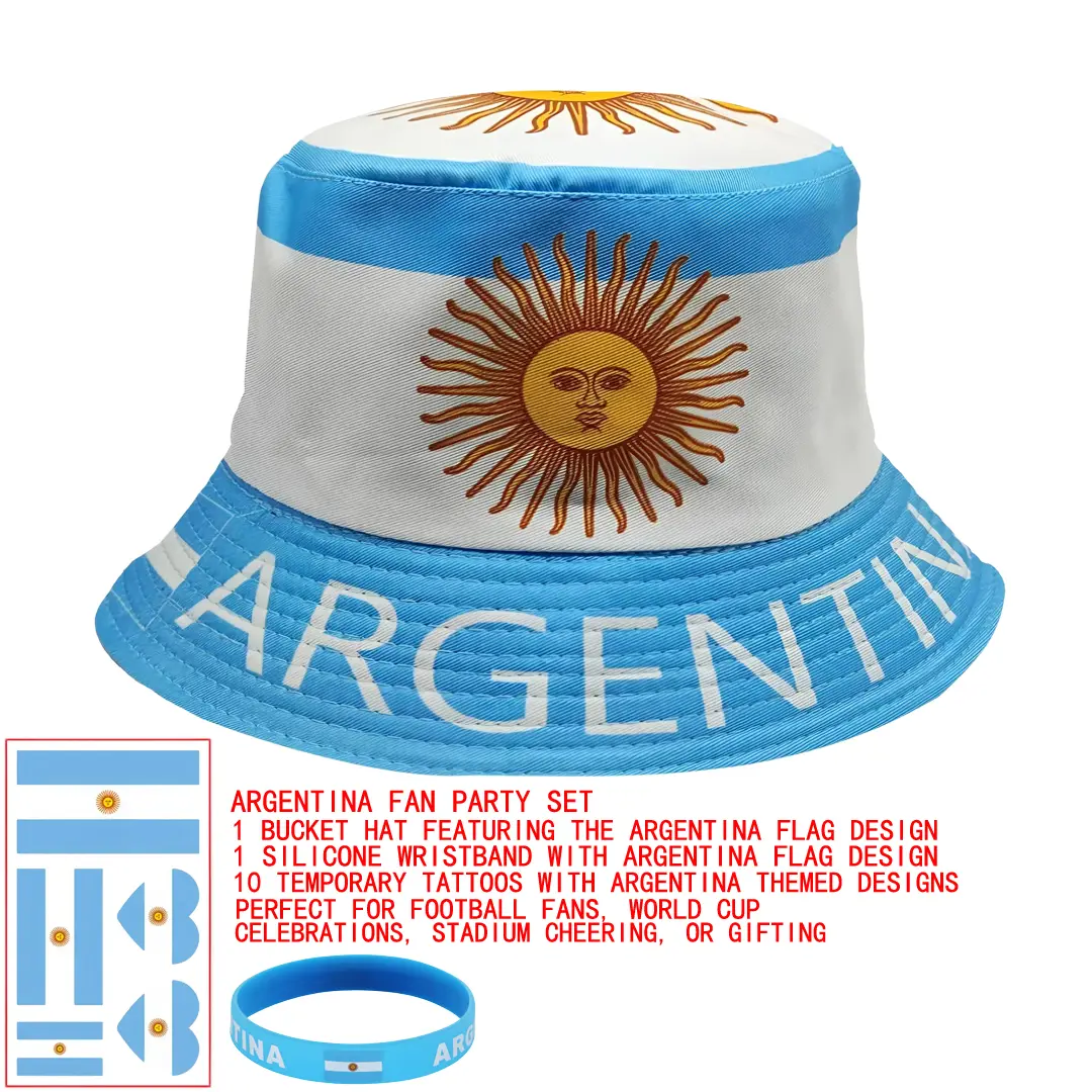 Argentina Fan Bucket Hat Set