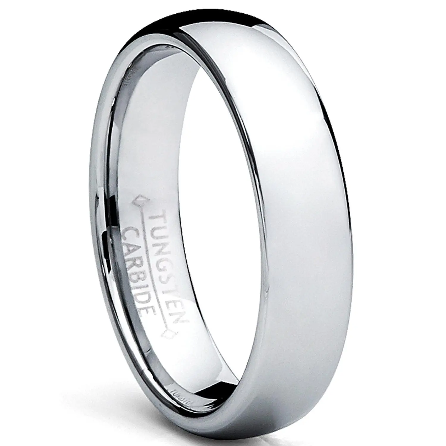 5MM Classic Dome Men's Tungsten Carbide Ring Wedding Band sizes 5 to 15