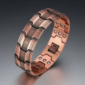 Copper Bracelet for Men, 3X Ultra Strength Magnetic Bracelets, 99.99% Pure Copper with 3500 Gauss Neodymium Magnets, Adjustable Fashionable Bracelet