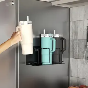 Magnetic Cup Holder with Insulated Mug Stand, Beverage Organizer, No-Drill Installation, Thick Material, Ideal Room Decor & Home Storage Solution