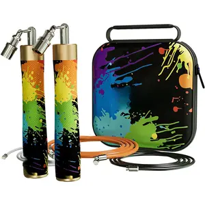 Weighted Jump Rope for Men Women -Interchangeable 1/5lb 1/4lb 1/2lb Heavy jump ropes - 360  Spin - Length Adjustable,Ergonomics Leather Grip Skipping Rope for Fitness  & More