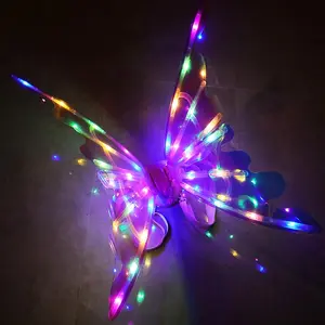 Electric Fairy Wings Costume Accessory Light Up Costume Angel Wings Girl Performance Props for Kids Toys Elf Wings Party Decorations, Dress Up Costume