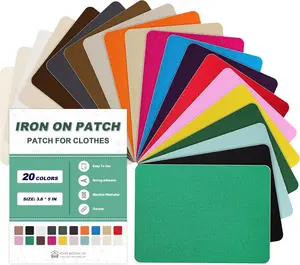 20 Pieces Multi-Colored 100% Cotton Iron on Patches for Clothing Bag Hat Repair & Decoration Kit 3.7" by 4.9" (9.5 cm x 12.5 cm)