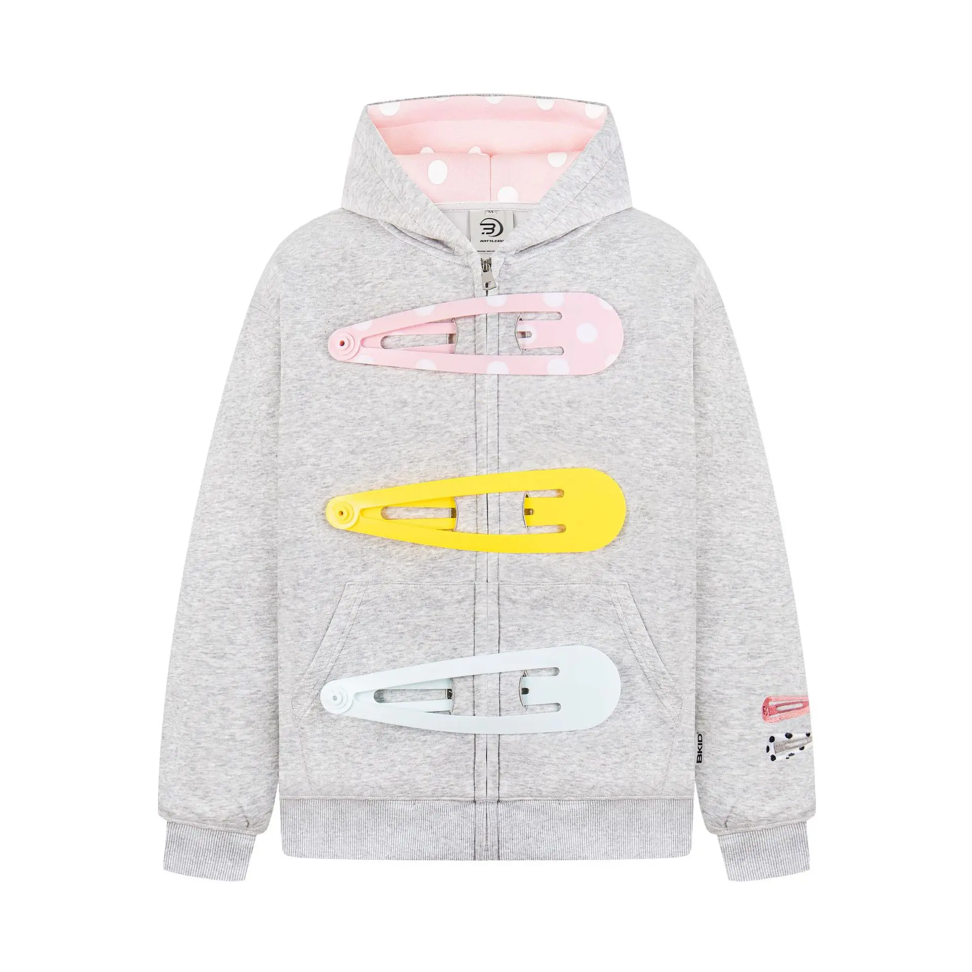 Retro Detachable Big Hair Clip Funny Zipper Hoodie Unisex Couple Loose Jacket Oversized Casual Sweatshirt 2024 New Arrival Womenswear Clothes