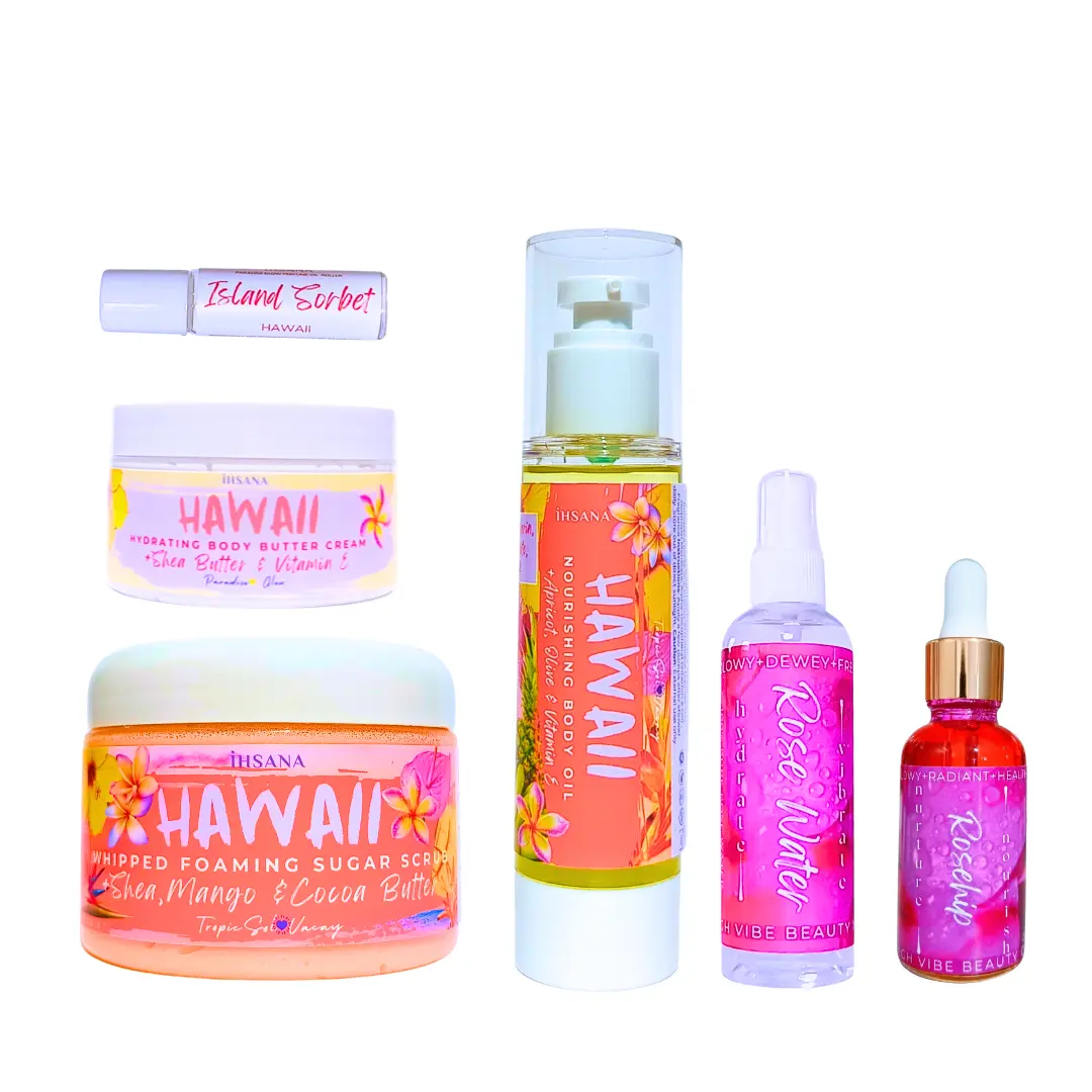 Radiant Glow Body Care Set-Sugar Scrub/Whip Shea Body Butter Cream/Oil/Perfume. Exfoliate>Foaming>Hydrating-Silky Body Combo Bundle Self-Care Gift