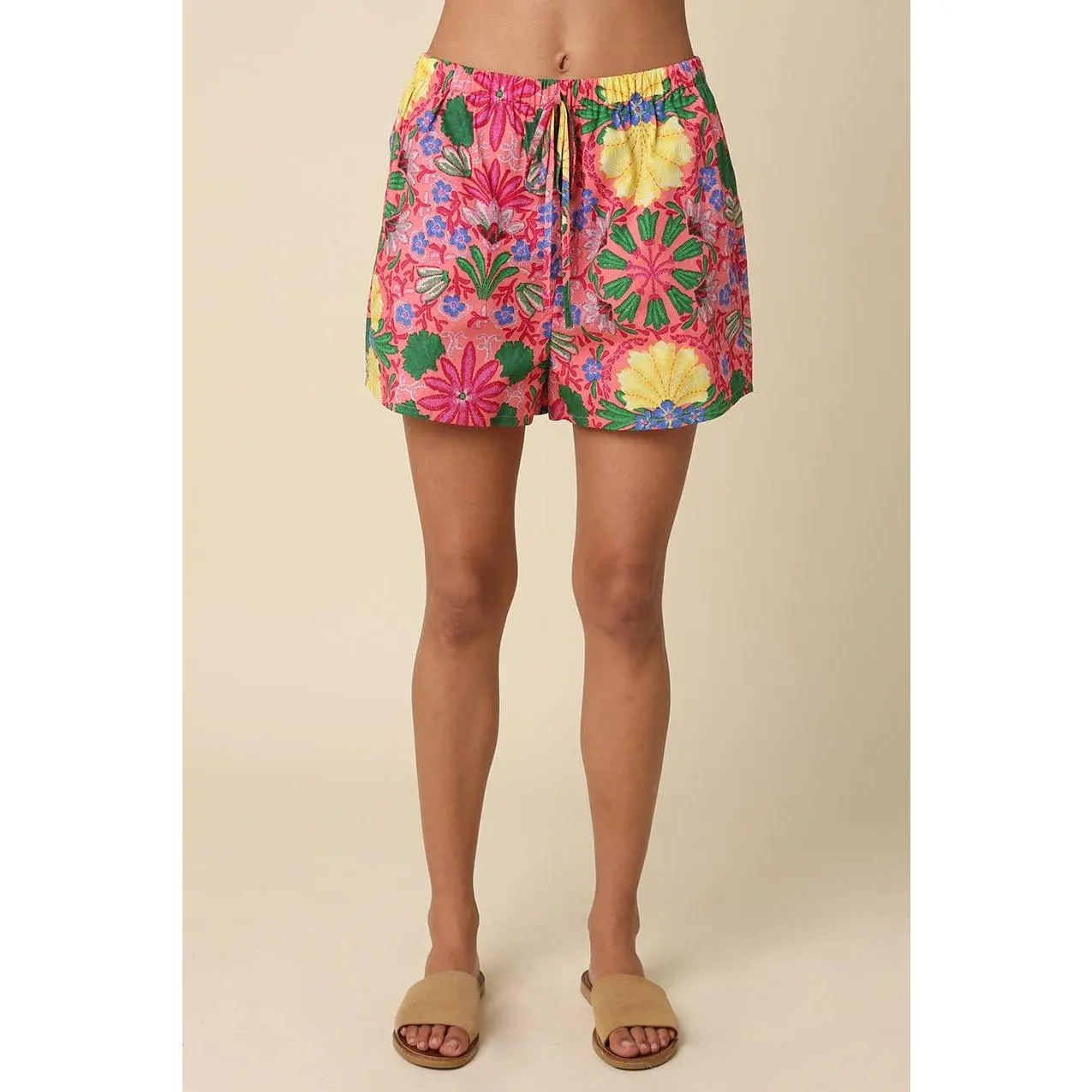 Nora Floral Drawstring Pull-On Shorts
